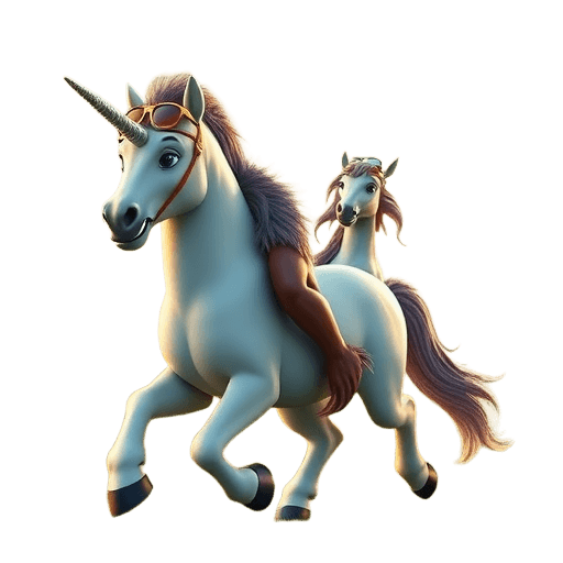 Emoji Bigfoot Riding Unicorn
