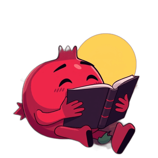 Emoji Pomegranate Reading