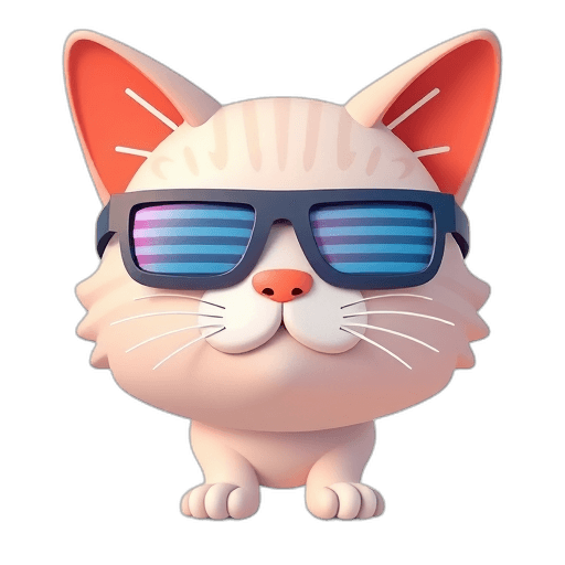 Emoji Cat with Cane